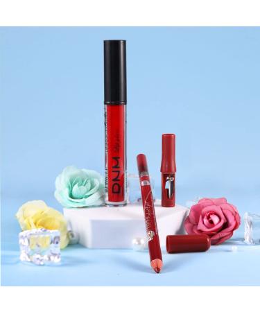 Matte Ruby Red Lip Liner and Lipstick Set | Waterproof 24H Matte Liquid Lipstick with Lip Liner | Long-Lasting Kit for Gorgeous Lips - Buy Online on SooperMarket.com