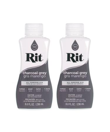 Rit Dye Multi-Purpose Liquid 8 OZ. | Great for Clothing Accessories D cor and Much More | 2-Pack Chacoal Gray Charcoal Gray