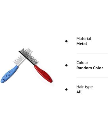 Bahob 1 Pack Deshedding Tool Pet Comb with Long & Short Stainless Steel Teeth Professional Dog Grooming Comb Removing Matted Fur Knots & Tangles Shedding Comb (Random Color) - Buy Online on SooperMarket.com