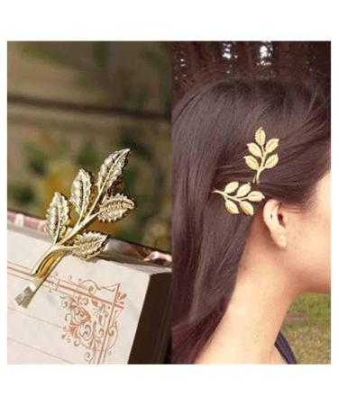 Olbye Leaf Hair Clip Set - Dainty Gold Barrette Pins for Women and Girls - Buy Online on SooperMarket.com