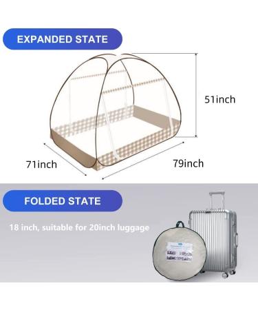 Pop Up Mosquito Net for Full to King Size Bed - Foldable, Portable, Large 72 x 78 x 59 inch - Ideal for Baby and Adults - Buy Online on SooperMarket.com