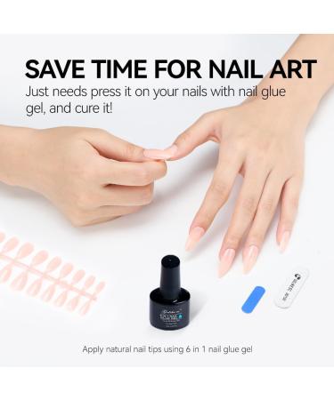 Gelike EC 240PCS Colored Gel X Nail Tips Medium Almond 2 in 1 X-Coat Tips - Sheer Nude | 12 Sizes for Salon & Home DIY - Buy Online on SooperMarket.com