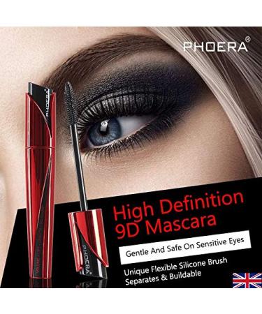 AQUAPURITY PHOERA Lash Volume Mascara Waterproof | 9D Curling Black Mascara for Intense Length & Volume | Long Lasting & Smudge Proof | Cruelty Free - Buy Online on SooperMarket.com