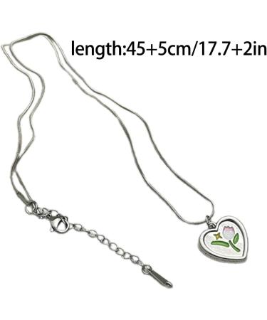 Oralgos Adjustable Love Shape Necklace - Tulip Heart Pendant Collarbone Chain | Elegant French Style Accessories for Women - Buy Online on SooperMarket.com
