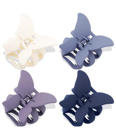 ATODEN Large Butterfly Hair Clips Octopus Claw Clips for Thick Hair 4Pcs Large Claw Clips 2.8 Inch Hair Claws for Long Thick Medium Thin Hair Matte Big Claw Clips Aesthetic Jumbo Hair Clip Non-slip Big Jaw Clips Cute Hai...