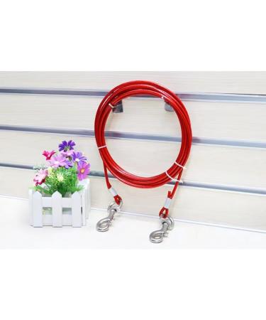 Mithui ju Dog Tie Out Cable and Stake Pet Traction Rop Heavy Duty Stake-Out Dog Spike Spiral Pet Ground Anchor Spike in Ground for Outdoor Camping Yard and Garden Small Medium Pets (16FT/5M Red) 16FT/5M Red - Buy Online on SooperMarket.com