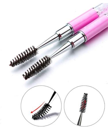 HESSION Eyelashes Comb Curlers Makeup Brush Mascara Brush Make Up Wands Eyebrow Brush with Cap Travel Accessories (HOT PINK) - Buy Online on SooperMarket.com
