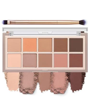 BestLand Matte Nudes Eye Shadow Palette - Ultra Pigmented Blendable and Long-Lasting Matte  Shimmer  and Metallic Finishes Eyeshadow with Brush - Eye Makeup for Smok  Natural and Bold Looks (Mocha Brown)