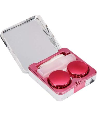 Gavigain Portable Square Contact Lens Case - Marble Design with Mirror (Rose Red) | International Shipping Available - Buy Online on SooperMarket.com
