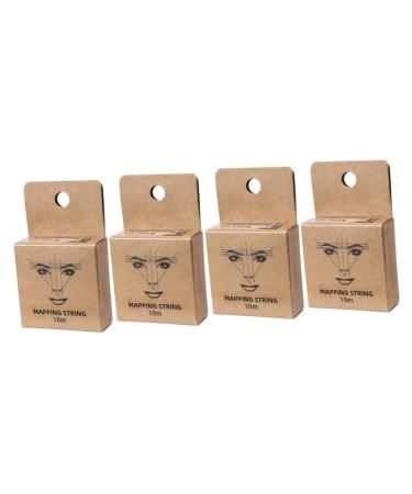 Baluue 4 Pcs Brown Makeup Gadgets Eyebrow Mapping Ruler Ink Line Embroidery Ink Makeup Supply 7.5x4.5cmx2pcs Brownx2pcs