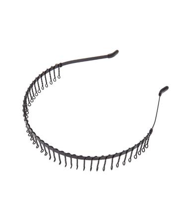3 Pcs Unisex Black Metal Toothed Hair Band | Non-Slip Hair Hoop Comb Accessory - Buy Online on SooperMarket.com