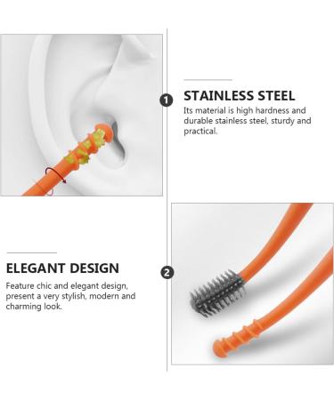Professional Double-End Earwax Removal Tool Set - Spiral Remover with Storage Pick - Orange Dark Grey - 4 Sets - Buy Online on SooperMarket.com