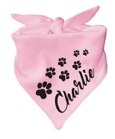 Dog triangular scarf (color: pink) (size 1 (55 cm)) name of the dog 55 x 18 pink