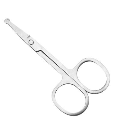 TEMKIN Nose Hair Trimmer Nose Hair Scissors Mini Stainless Steel Round Head Beauty Trimmer Nose Hair Trimmer Portable Ergonomics Nose Hair Cutter Trimmers (Color : Silver)