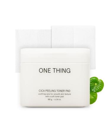 ONE THING Cica Peeling Toner Pad 6.34 Oz 65 Pads | Vegan Soothing Calming Exfoliating Purifying Hydrating Facial Cotton Toner Pads for All Sensitive Skin Pore Blackhead Care | Korean Skincare