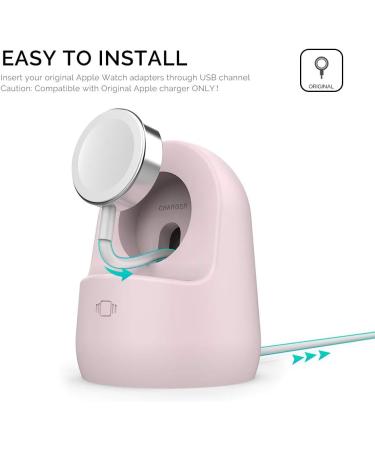 AhaStyle iWatch Stand Silicone Charging Dock Holder Accessories for Apple Watch Series 8/Ultra/SE2/7/6/SE/5/4/3/2/1(49/45/44/42/41/40/38mm)  Supports Nightstand ModeAdapters NOT Included(Pink) - Buy Online on SooperMarket.com
