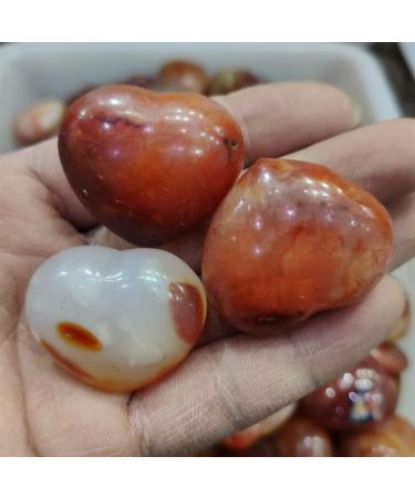 3pcs Natural Heart-Shaped Colorful Red Carnelian Agate Flame Geode Beautiful Crystal