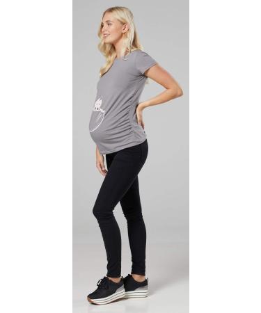HAPPY MAMA Women's Maternity T-Shirt Top Tee Shirt with Baby in Pocket Print - Steel Grey (Size 18-20) - Buy Online on SooperMarket.com