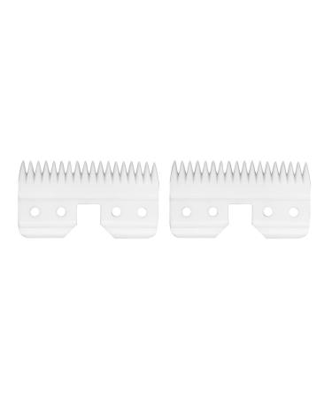 AIRERA 2 Packs Replacement Blade Cutter for Fast Feed 18 Teeth Ceramic Moving Blade Grooming Tools Replacement Ceramic Cutters for Pets/Human Fits AG/A5 Hair Clippers(2 Packs White)