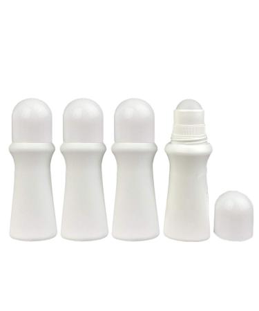 lasenersm 4 Pieces 2.53oz /75ml Empty Refillable Roll On Bottles Roller Bottle Plastic Rollerball Bottles Reusable Leak-Proof DIY Deodorant Containers for Essential Oil Perfumes Balms Thin-Waist Style