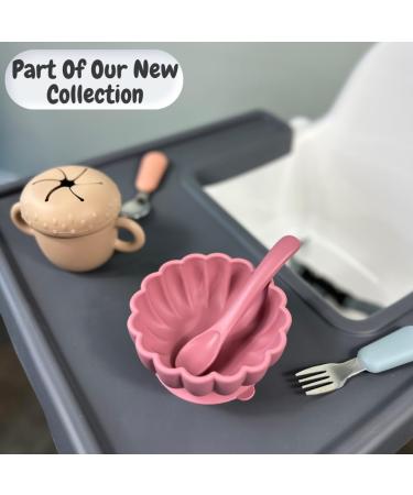 Alimos Stainless Steel Toddler Feeding Spoon and Fork Set - Safe Cutlery for Kids (Natural) - Buy Online on SooperMarket.com