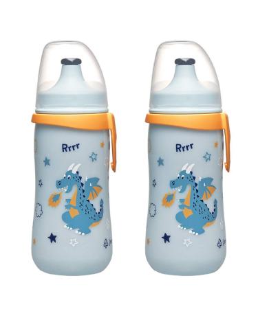 NIP children's bottle children's drinking bottle 330 ml kids cup sports bottle with push-pull 2 pieces Boys made in Germany