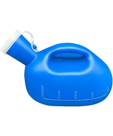 Male Urinal Bottle Camping Toilet Urine Bottle Urinals for Men - 2000mL Thick Plastic Mens Bedpan Bottle with Lid - Male Portable Pee Bottles - Travel Urine Collection Containers