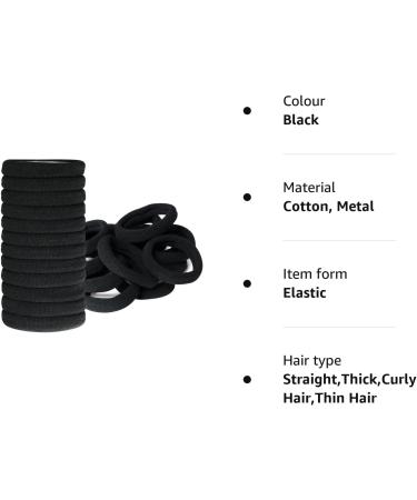 Hanyousheng Elastic Hair Bands 50 Pcs - Soft Seamless Hair Ties for Women Men Girls Kids (Black) - Buy Online on SooperMarket.com