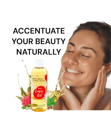 Aroma Magic Castor Oil for Hair Growth Skin & Eyelashes | Pure Natural Carrier Oil | 3.38 Fl Oz - Moisturizing Aromatherapy Massage Oil - Buy Online on SooperMarket.com