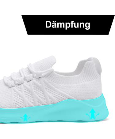 Buy ZDFQLGV Women's White Sports Shoes - Comfortable Slip-On Tennis Running & Hiking Footwear | Light & Breathable Fitness Shoes - EU 38 - Buy Online on SooperMarket.com