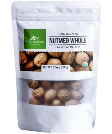 Nutmeg Seeds Whole 100g / 3.5oz Premium Grade Shell Removed and Cleaned A Quality Product