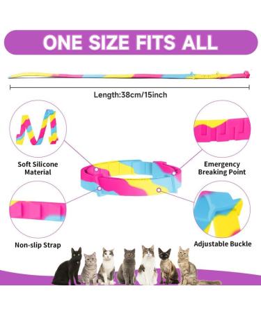 Woyamay Calming Collar For Cats Adjustable Calming Cat Collar for Anxiety and Stress Relief Natural Cat Calming Pheromone Collar with 60 Days for Kitten Medium Large Cats 2 Pack Rainbow Rainbow-2 Pack - Buy Online on SooperMarket.com