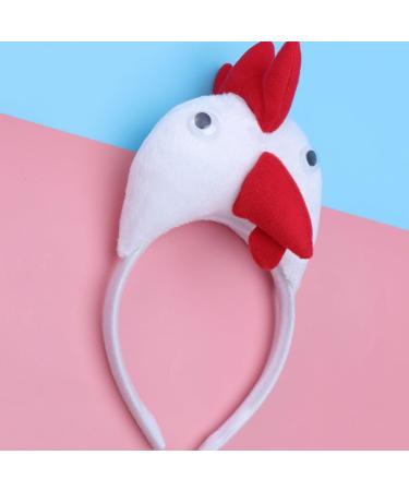 WRITWAA 1Pc Chicken Hair Hoop Easter Headbands Cartoon Rooster Hair Bands for Halloween Decorations Animals Ears Headdress Cute Headbands for Cosplay Party White - Buy Online on SooperMarket.com