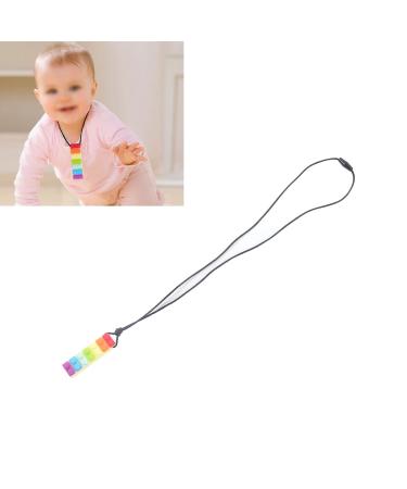 Baby Teether Necklace - Colorful Gum Massage Silicone Sensory Chew Pendant for Girls in Yellow - Buy Online on SooperMarket.com