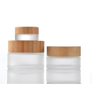 1PC 100ml/3.5oz Empty Translucent Frosted Glass Round Cream Jar with Wood Grain Lid Refillable Travel Makeup Cosmetic Face Lotion Cream Emulsion Container Bottle Storage Pot with Inner Linner - Buy Online on SooperMarket.com