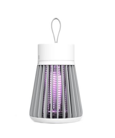 Mosquito Killing Lamp Mosquito Lamp Rechargeable Light Mosquito Trap Click Mosquito Lamp with Hanging Loop for Home Bedroom Outdoor Camping Grey