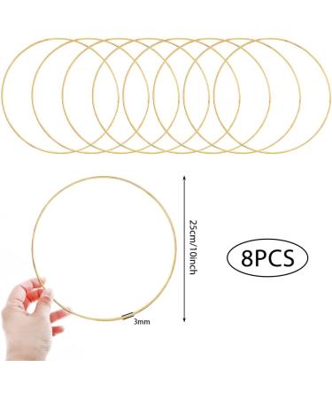 Outuxed 8pcs 10-inch Metal Hoops for DIY Crafts, Dream Catchers, and Wedding Decor - Gold Macrame Rings for Wall Hanging - Buy Online on SooperMarket.com