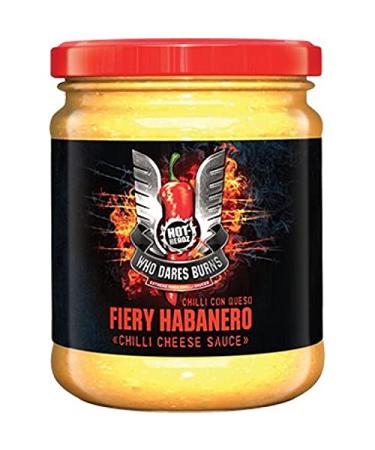 Hot-Headz! Who Dares Burns! Fiery Habanero Chile Con Queso. Jalapeno & Habanero Cheese Sauce Dip For Nachos Burrito Quesadilla & Cheesy Meals. Spicy Nacho Cheese Dip Great Gift For Spice Lovers.
