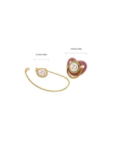 Gold Baby Pacifier Set with Rhinestones for 6-18 Months - Lightweight & Stylish (Letter D) - Buy Online on SooperMarket.com