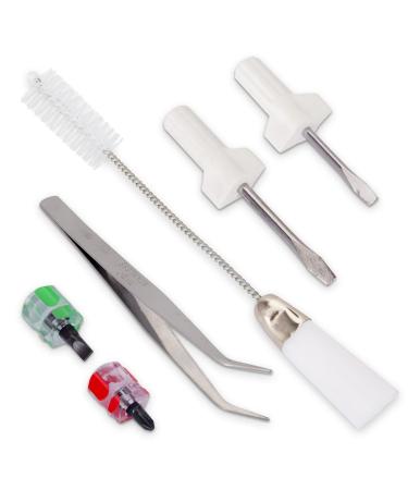 6 PCS Sewing Machine Cleaning Kit  Overlock & Serger Service/Repair Tool Kit - Set of Different Size Screwdrivers  1 Tweezer and 1 Double Headed Lint Brush for Your Machine