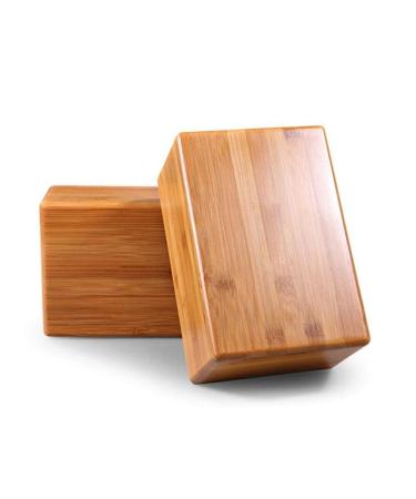 Bamboo Yoga Block (2 PCS), Bamboo Handstand Block,Support Brick to Deepen Poses, Improve Strength and Aid Balance and Flexibility