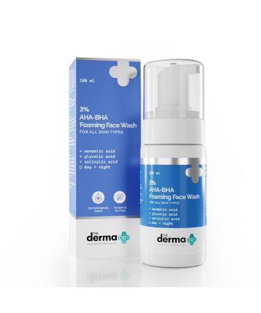 3% AHA-BHA Foaming Face Wash | Gently Exfoliates & Unclogs Pores | Controls Acne for All Skin Types | 3.38 Fl Oz/100ml - Buy Online on SooperMarket.com