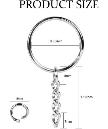 Teenitor Metal Split Key Chain Rings - 60 Pack 25mm Key Chains with 26mm Chains and Jump Rings - Ideal for Arts and Crafts - Buy Online on SooperMarket.com