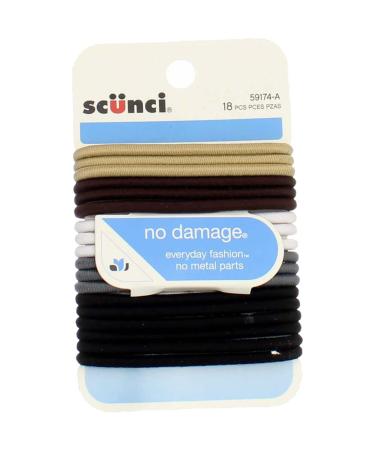 Scunci No Damage Elastics Khaki 18 Pieces
