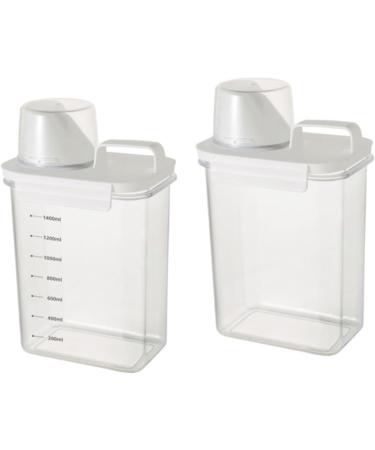 Veesper Laundry Detergent Dispenser 1800ml Clear Airtight Washing Powder Dispenser with Scale and Cup Detergen Box for Solid Liquid Laundry Detergent Dispenser Washing Powder Dispenser 1800ml With Scale - Buy Online on SooperMarket.com