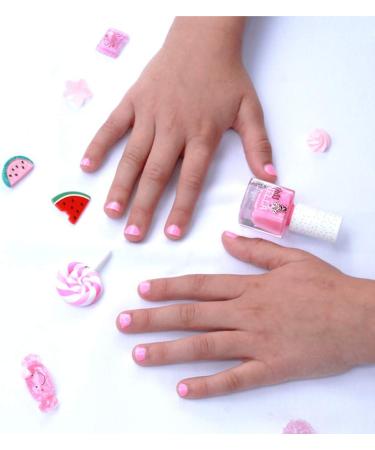 Miss Nella Watermelon Popsicle Safe Neon Pink Glitter Nail Polish for Kids - Non-Toxic, Odour Free Formula | Water Based, Easy Peel Off | Children and Toddlers - Buy Online on SooperMarket.com