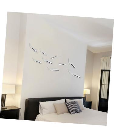 Cabilock Supplies Plastic Cm Plating Accessories DIY Wall Surface Decor Abs Silver Fish Abstract Mirror 13x3 cm Silver - Buy Online on SooperMarket.com