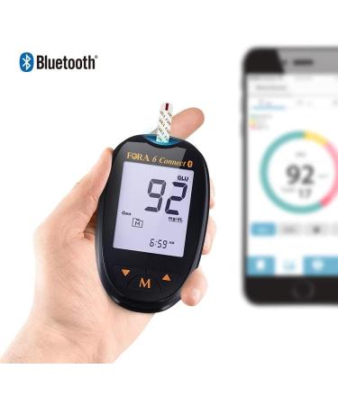 FORA 6 Connect Blood Glucose Set: Meter, 50 Test Strips, 50 Lancets, Lancing Device, Carry Case - Accurate Diabetes Blood Sugar Measurement - Buy Online on SooperMarket.com