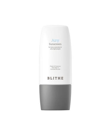 Blithe Airy Sunscreen for Tone Correction & Ultra Lightweight - Korean Skincare Physical Sun Protection UVA & UVB Ray Blocking Effect Zinc Oxide & Poredom Complex & Pore Care SPF 50+ PA++++ (50 ml)