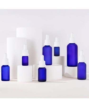 Zeoabsy 6 Pack 20ml Frosted Blue Glass Pipette Bottles Empty Essential Oil & Aromatherapy Drip Bottles with White Lock Pipette Ring  - Buy Online on SooperMarket.com